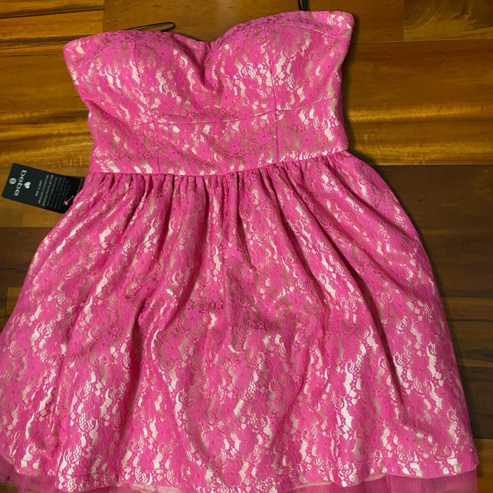 Bebe strapless laced dress
